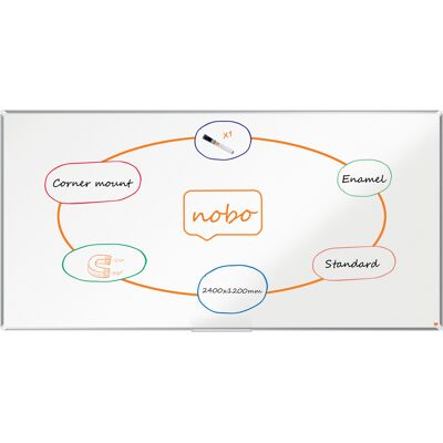 Nobo Whiteboard Premium Plus Emalj 2400 x 1200 mm Nobo Whiteboard Premium Plus Emalj 2400 x 1200 mm