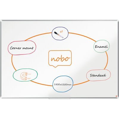 Nobo Whiteboard Premium Plus Emalj 1800 x 1200 mm Nobo Whiteboard Premium Plus Emalj 1800 x 1200 mm