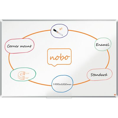 Nobo Whiteboard Premium Plus Emalj 1500 x 1000 mm Nobo Whiteboard Premium Plus Emalj 1500 x 1000 mm