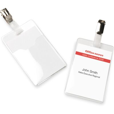 Namnskylt Office Depot 90 x 60 mm S clips 50 st/fp Namnskylt Office Depot 90 x 60 mm S clips 50 st/fp