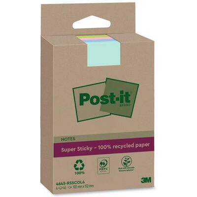 Notes POST-IT SS rec 102x152mm sort 4/fp Notes POST-IT SS rec 102x152mm sort 4/fp