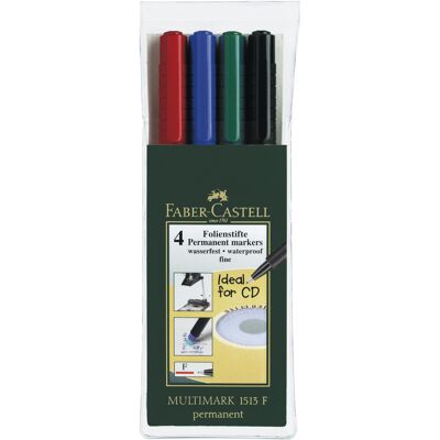 Märkpenna Faber Castell Fine permanent 4 st/fp Märkpenna Faber Castell Fine permanent 4 st/fp