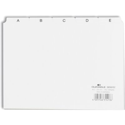 Durable Ledkort A5L vit A-Z Durable Ledkort A5L vit A-Z