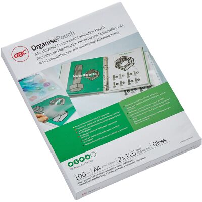 GBC Lamineringsfickor A4 125 mikron gloss hålade 100/fp GBC Lamineringsfickor A4 125 mikron gloss hålade 100/fp