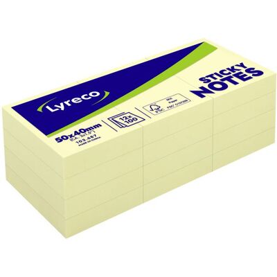Notes LYRECO standard 40x50mm gul 12/fp Notes LYRECO standard 40x50mm gul 12/fp