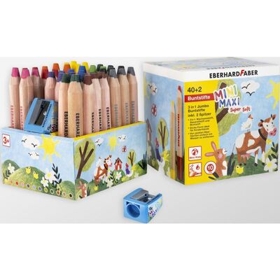 Eberhard Faber - MiniMaxi 3in1 Färgpennor - 40 st Eberhard Faber - MiniMaxi 3in1 Färgpennor - 40 st