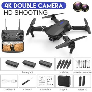 QLY LYZRC E88 PRO Fjärrkontroll Drönare 4K HD Enkel/Dubbel Kamera Optisk Flödespositionering WiFi FPV Helikopter RTF med Realtidsvideo med 1/2/3 Batterier dual camera 3 battery svart QLY LYZRC E88 PRO Fjärrkontroll Drönare 4K HD Enkel/Dubbel Kamera Optisk Flödespositionering WiFi FPV Helikopter RTF med Realtidsvideo med 1/2/3 Batterier dual camera 3 battery svart
