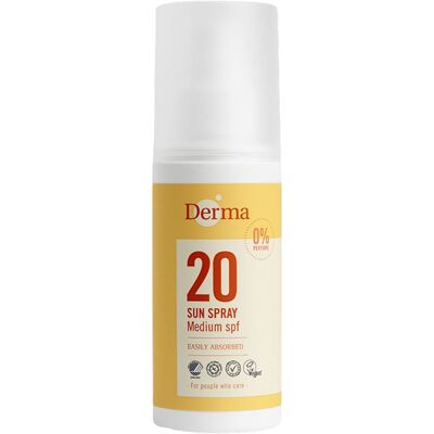 Derma Sun SPF 20 Vattentätt Solspray - Solskydd för ansikte och kropp Derma Sun SPF 20 Vattentätt Solspray - Solskydd för ansikte och kropp