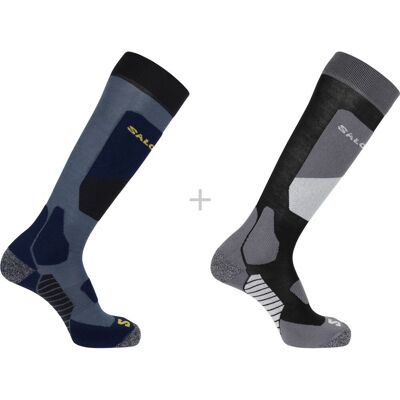Salomon S/Access, Skidstrumpor, 2-pack, Svart/Blå 39-41 Salomon S/Access, Skidstrumpor, 2-pack, Svart/Blå 39-41