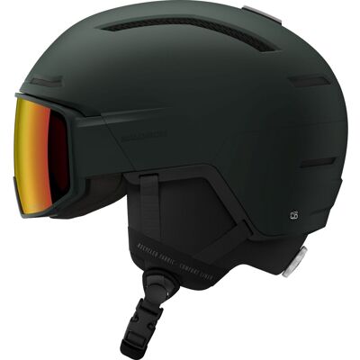 Salomon Driver Pro Sigma, Skidhjälm med visir, Mörkgrön 53-56cm Salomon Driver Pro Sigma, Skidhjälm med visir, Mörkgrön 53-56cm