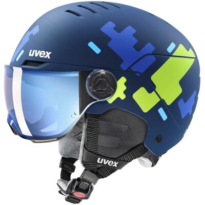 Uvex Rocket JR Visor, Skidhjälm med Visir, Junior, mørkeblå 54-58cm Uvex Rocket JR Visor, Skidhjälm med Visir, Junior, mørkeblå 54-58cm