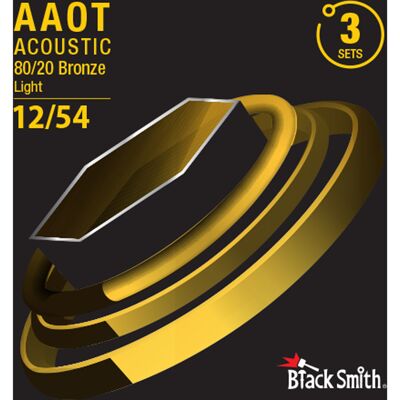 BlackSmith AABR-1254-3P westerngitarr-strängar, 012-054 (3 pack) BlackSmith AABR-1254-3P westerngitarr-strängar, 012-054 (3 pack)