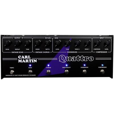 Carl Martin Quattro gitarr-effektpedal - 4 effekter i ett, svart Carl Martin Quattro gitarr-effektpedal - 4 effekter i ett, svart