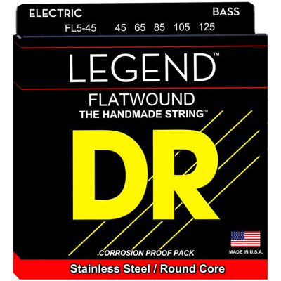 DR Strings FL5-45 Legend Flat-Wound 5-strängs el-bassträngar 045-125 DR Strings FL5-45 Legend Flat-Wound 5-strängs el-bassträngar 045-125
