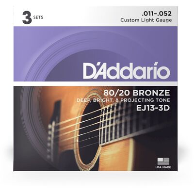 D'Addario EJ13-3D westerngitarrsträngar, 011-052 (3 set) D'Addario EJ13-3D westerngitarrsträngar, 011-052 (3 set)