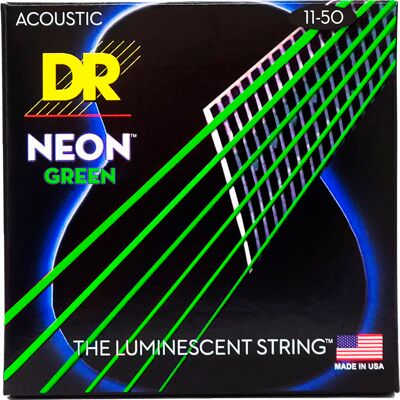 DR Strings NGA11 Neon Green westerngitarrsträngar, 011-050 DR Strings NGA11 Neon Green westerngitarrsträngar, 011-050