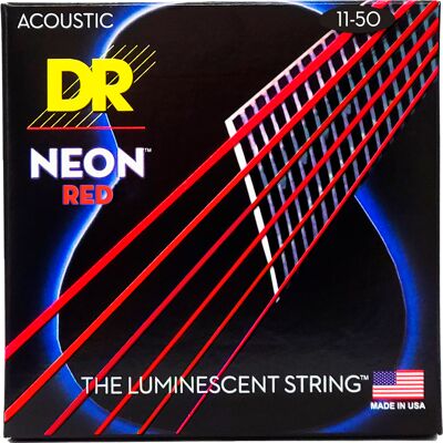 DR Strings NRA11 Neon Red westerngitarrsträngar, 011-050 DR Strings NRA11 Neon Red westerngitarrsträngar, 011-050