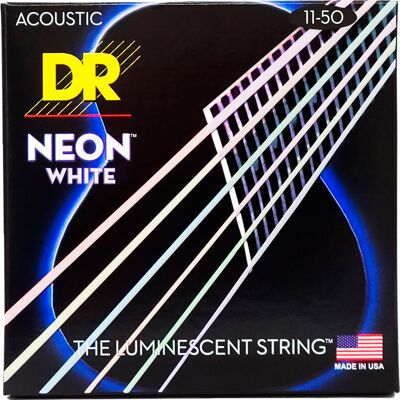 DR Strings NWA-11 Neon White westerngitarrsträngar, 011-050 DR Strings NWA-11 Neon White westerngitarrsträngar, 011-050