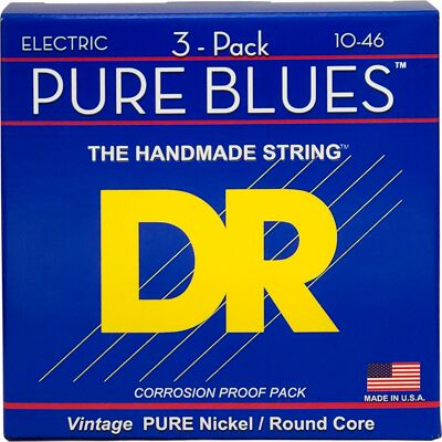 DR Strings PHR-10-3PK Pure blues elgitarrsträngar, 010-046 (3 set) DR Strings PHR-10-3PK Pure blues elgitarrsträngar, 010-046 (3 set)