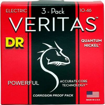 DR Strings VTE-10-3PK Veritas elgitarrsträngar, 010-046 (set) DR Strings VTE-10-3PK Veritas elgitarrsträngar, 010-046 (set)