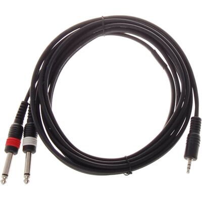 HiEnd 2 x jack(mono)-till-minijack(stereo)-kabel 3 meter HiEnd 2 x jack(mono)-till-minijack(stereo)-kabel 3 meter