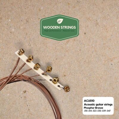 Wooden strings ACU010 western-gitarr-strängar, 010-047 Wooden strings ACU010 western-gitarr-strängar, 010-047