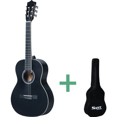 Sant Guitars CJ-36L SBK spansk gitarr, 3/4 juniorstorlek, vänsterhänt svart Sant Guitars CJ-36L SBK spansk gitarr, 3/4 juniorstorlek, vänsterhänt svart