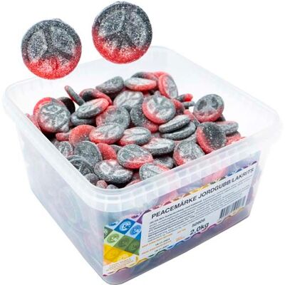 Peacemärken Jordgubb/lakrits - 2 Kg Peacemärken Jordgubb/lakrits - 2 Kg