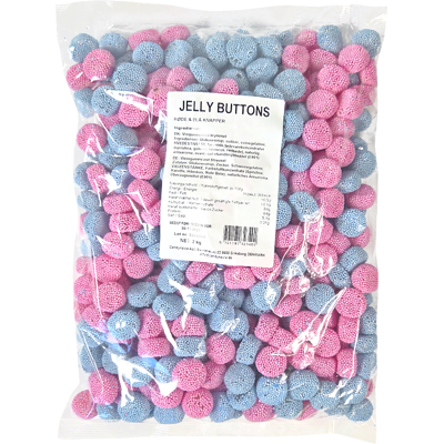 Jelly Buttons 2kg - Rosa & Blå Knappar Jelly Buttons 2kg - Rosa & Blå Knappar