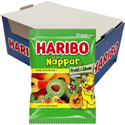 Haribo Nappar Frukt & Skum 170g X 12st Haribo Nappar Frukt & Skum 170g X 12st