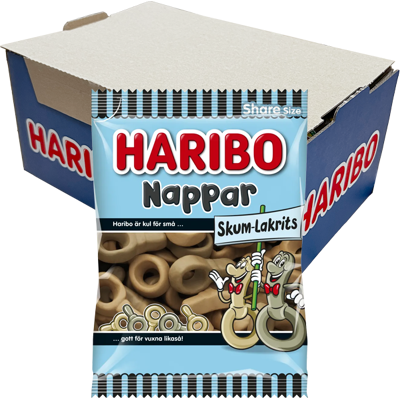 Haribo Nappar Skum Lakrits 120g X 10st Haribo Nappar Skum Lakrits 120g X 10st