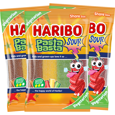 3st - Haribo Pasta Basta Sour 80g 3st - Haribo Pasta Basta Sour 80g
