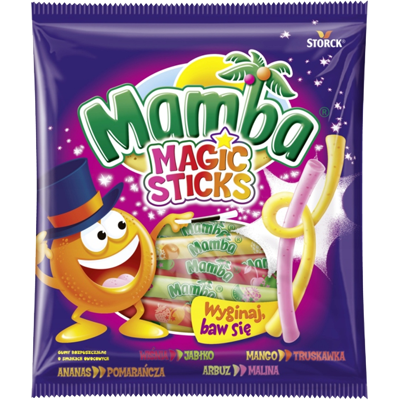 Mamba Magic Sticks - Fruktkarameller - 140g Mamba Magic Sticks - Fruktkarameller - 140g