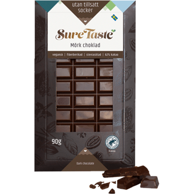 Sure Taste Chokladkaka Mörk Choklad 90g Sure Taste Chokladkaka Mörk Choklad 90g