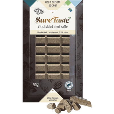 Sure Taste Vit Choklad Med Kaffe 90g Sure Taste Vit Choklad Med Kaffe 90g