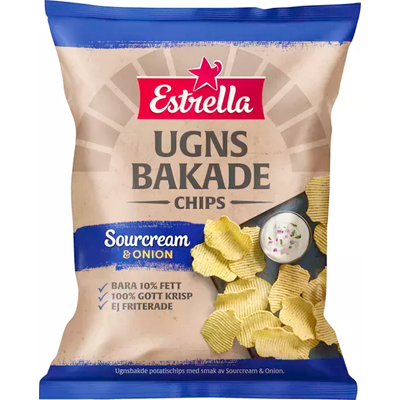 Estrella Ugnsbakade Sourcream/onion 125g Estrella Ugnsbakade Sourcream/onion 125g