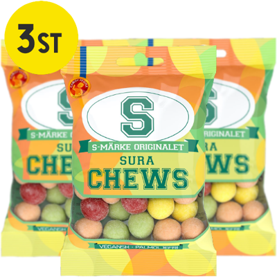 3st - S-Märke Chews Sura 70g 3st - S-Märke Chews Sura 70g