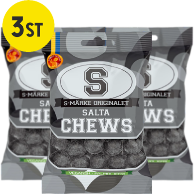 3st - S-Märke Chews Salta 70g 3st - S-Märke Chews Salta 70g