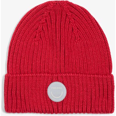 Viking Play Wool Rib Beanie Röd 54-56 Viking Play Wool Rib Beanie Röd 54-56