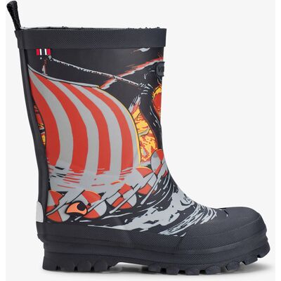 Viking Jolly Print Rubber Boots Svart 36 Viking Jolly Print Rubber Boots Svart 36