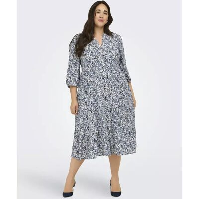 Only Carmakoma mönstrad plus size-klänning 7/8 coronet blå/jadie flow Only Carmakoma mönstrad plus size-klänning 7/8 coronet blå/jadie flow