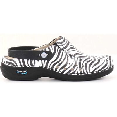 Nursing Care Maskintvättbara arbetsskor i läder, zebra Nursing Care Maskintvättbara arbetsskor i läder, zebra