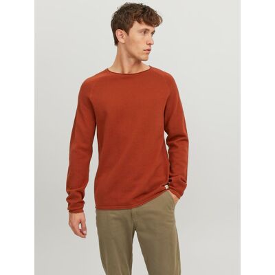 Jack&Jones Sweater Hill cinnober med rund hals Jack&Jones Sweater Hill cinnober med rund hals