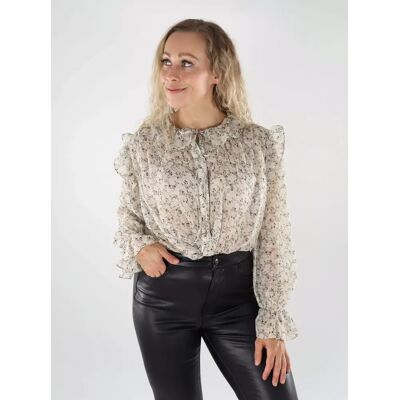 Vero Moda damskjorta långärmad skjorta oatmeal/tally Vero Moda damskjorta långärmad skjorta oatmeal/tally