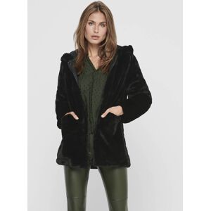 Only dam fuskpälsjacka huva Malou faux fur svart Only dam fuskpälsjacka huva Malou faux fur svart
