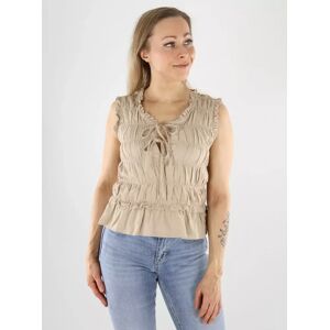 Only topp linne volang oxfort tan Only topp linne volang oxfort tan