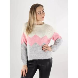 Only damtröja Zigzag O-Neck baby's breath/wild rose Only damtröja Zigzag O-Neck baby's breath/wild rose