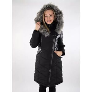 Only dam vinterkappa Ny Linette Fur Huva svart/grå päls Only dam vinterkappa Ny Linette Fur Huva svart/grå päls