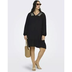 Only Carmakoma plus size tunika V-ringad tunikaklänning svart/ö fos Only Carmakoma plus size tunika V-ringad tunikaklänning svart/ö fos