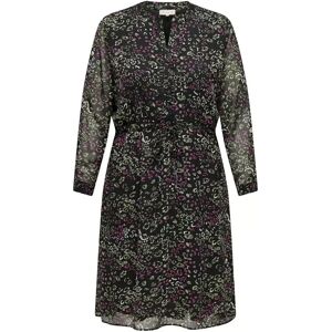 Only Carmakoma plus size klänning V-ringad svart/atristic Only Carmakoma plus size klänning V-ringad svart/atristic